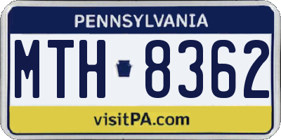 PA license plate MTH8362