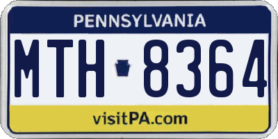 PA license plate MTH8364