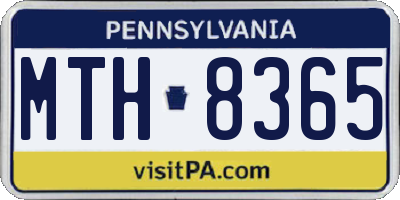 PA license plate MTH8365