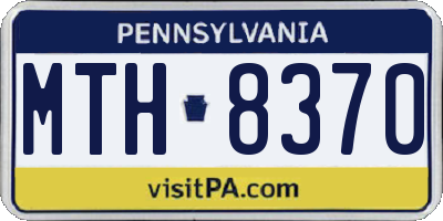 PA license plate MTH8370