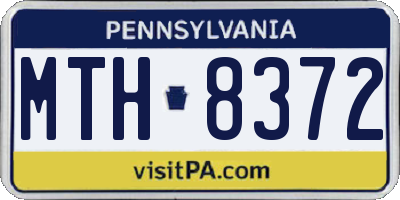 PA license plate MTH8372
