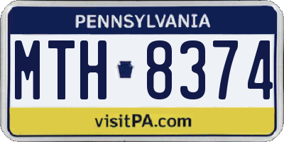 PA license plate MTH8374