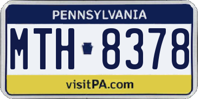 PA license plate MTH8378