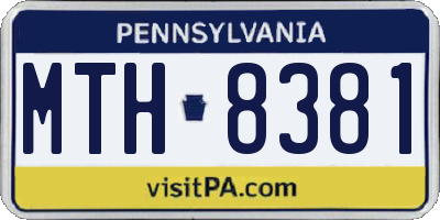 PA license plate MTH8381