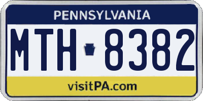 PA license plate MTH8382