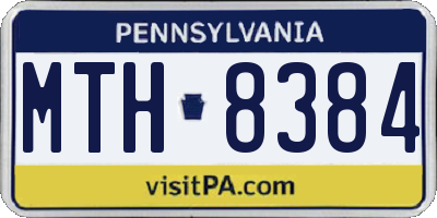 PA license plate MTH8384