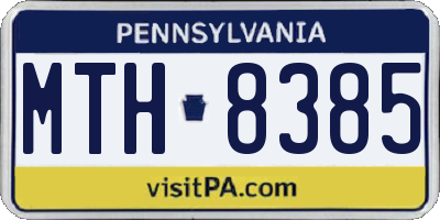PA license plate MTH8385