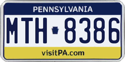 PA license plate MTH8386