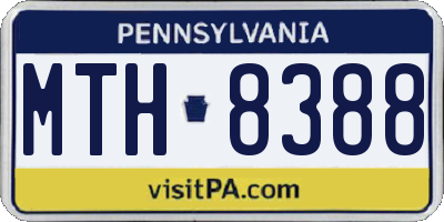 PA license plate MTH8388