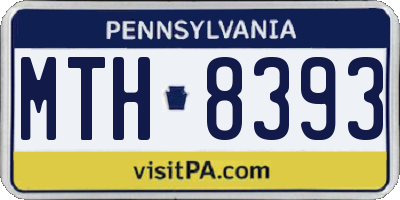 PA license plate MTH8393