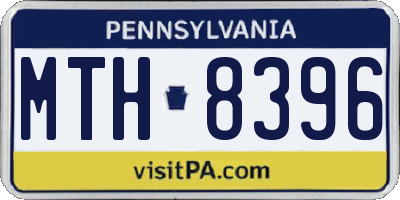 PA license plate MTH8396