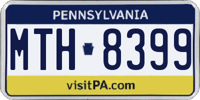 PA license plate MTH8399