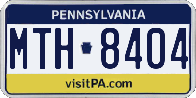 PA license plate MTH8404