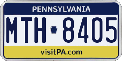 PA license plate MTH8405