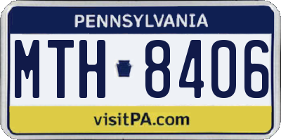 PA license plate MTH8406