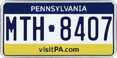 PA license plate MTH8407