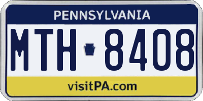 PA license plate MTH8408