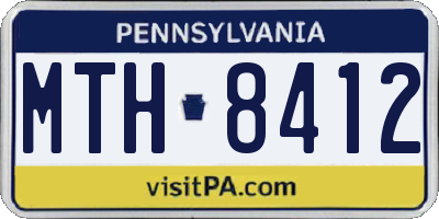 PA license plate MTH8412