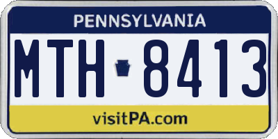 PA license plate MTH8413