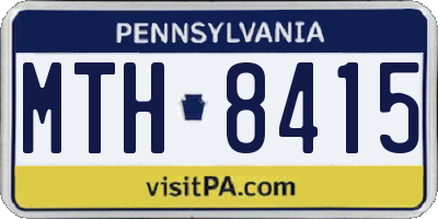 PA license plate MTH8415