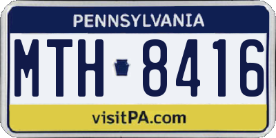PA license plate MTH8416