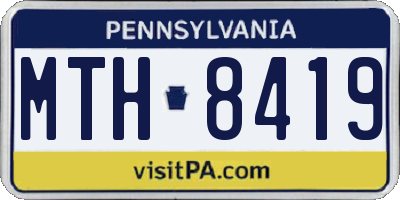 PA license plate MTH8419