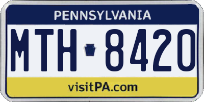 PA license plate MTH8420