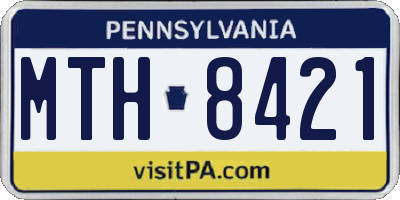 PA license plate MTH8421