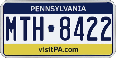 PA license plate MTH8422