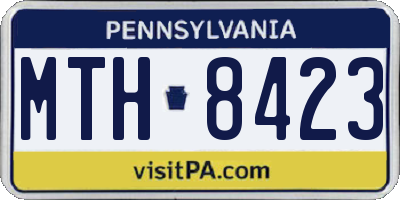 PA license plate MTH8423