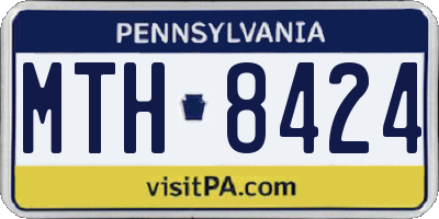 PA license plate MTH8424