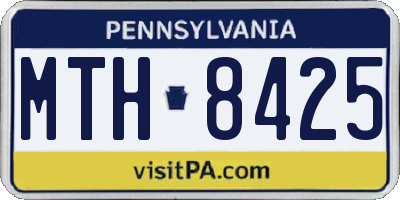 PA license plate MTH8425