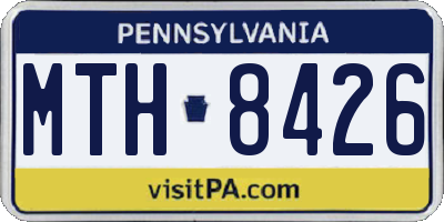 PA license plate MTH8426