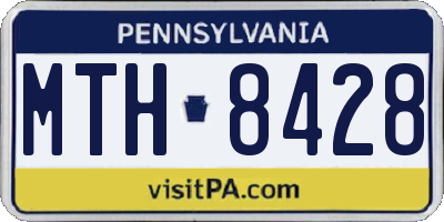PA license plate MTH8428