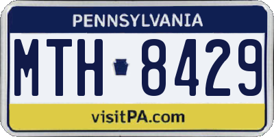 PA license plate MTH8429