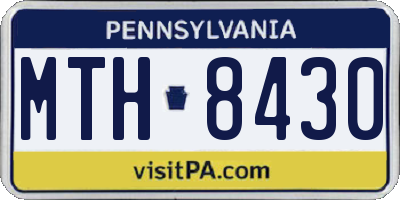 PA license plate MTH8430