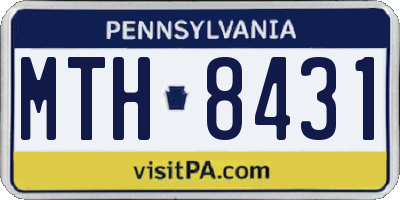 PA license plate MTH8431