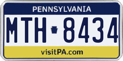 PA license plate MTH8434