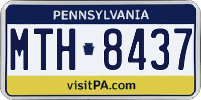PA license plate MTH8437