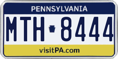 PA license plate MTH8444