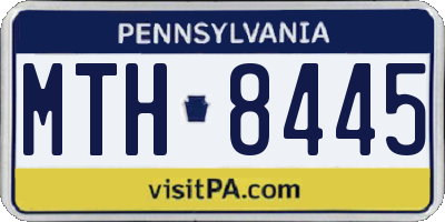 PA license plate MTH8445