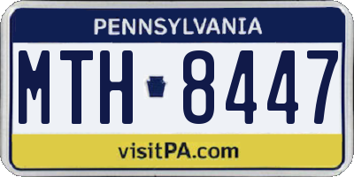 PA license plate MTH8447