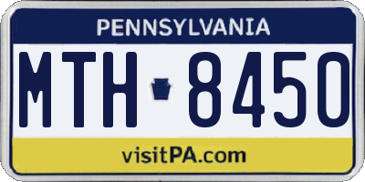 PA license plate MTH8450