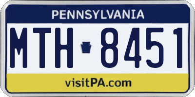PA license plate MTH8451