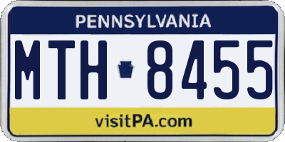 PA license plate MTH8455