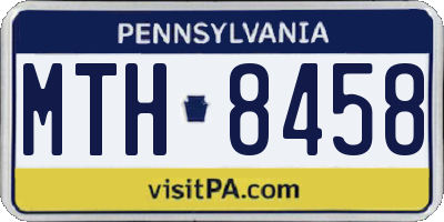 PA license plate MTH8458