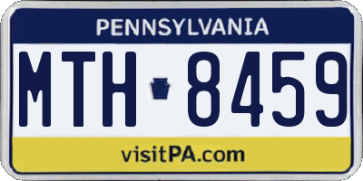 PA license plate MTH8459