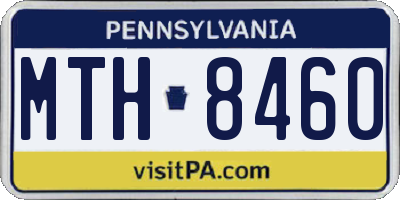 PA license plate MTH8460
