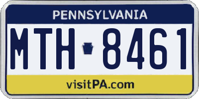 PA license plate MTH8461