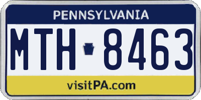 PA license plate MTH8463